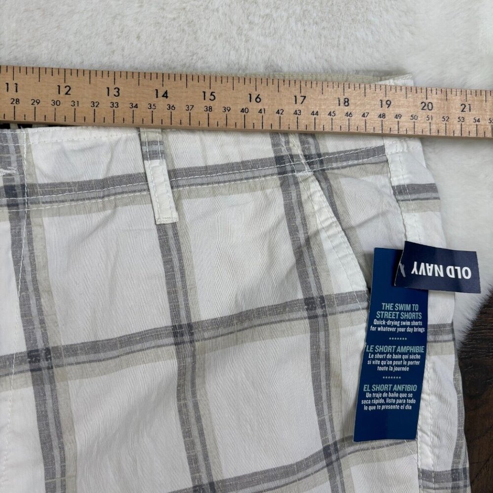 Old Navy Hybrid Shorts 40 Plaid Swim to Street Quick-Dry Board Shorts Men's NWT - Picture 7 of 12